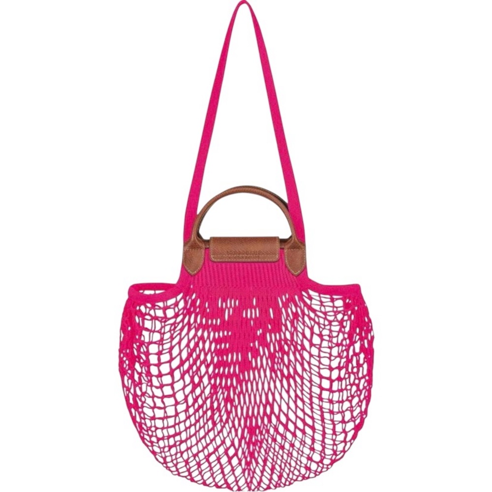 NWT Longchamp Le Pliage Filet Knit L Mesh Bag in Candy Pink - Picture 7 of 16